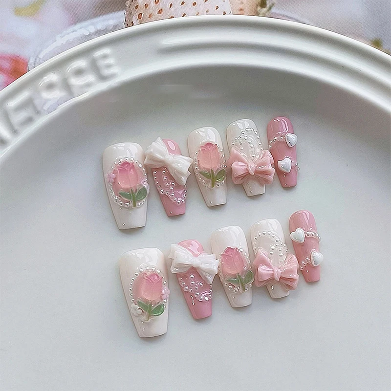 1 szt. 3D paznokci silikonowe formy dociskania DIY ozdoby do paznokci urok Kawaii INS styl łuk Nail Art