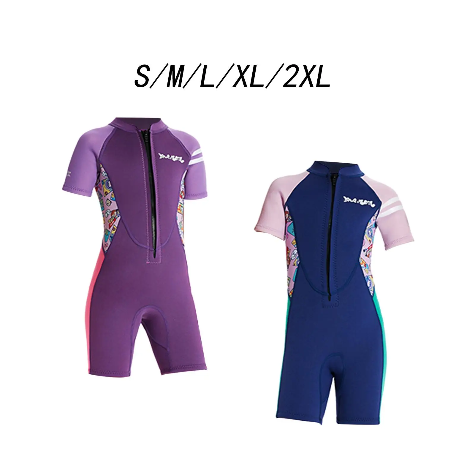 Girls Wetsuit, Scuba Diving Suit, Swim Suit, Swimming Clothes with Zipper for