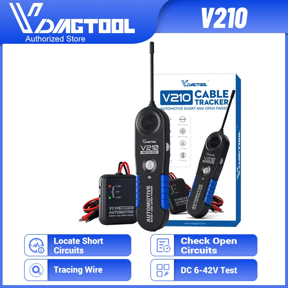 

VDIAGTOOL V210 Automotive Electrical Tester Car Circuit Tester Open Short Finder Probe Cable Tracker Analyzer Tool