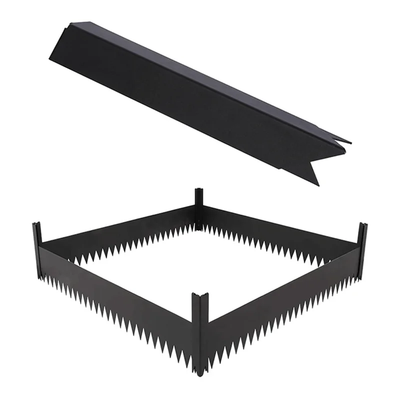 

4 Pack 90°Connector Clips, 10 Inch Corner Clips Height Cor-Ten Metal Stakes For 6 & 8 Inch Tall Steel Landscape Edging Durable-B