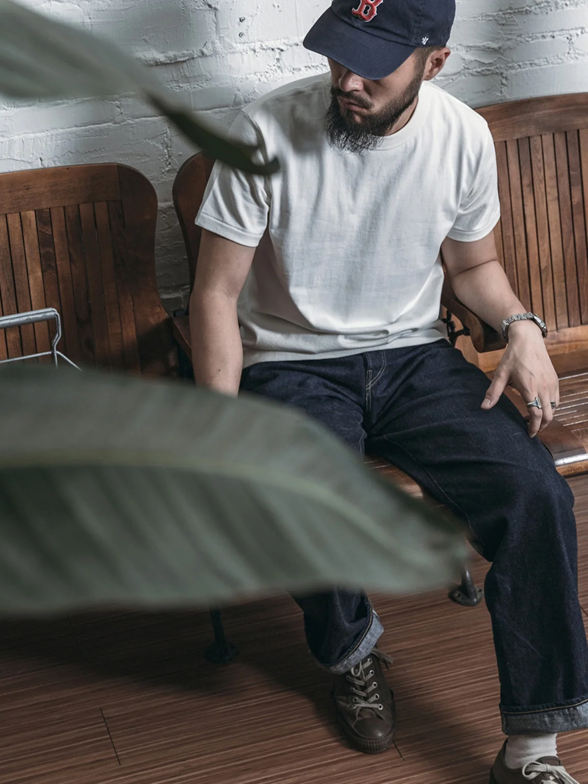 Rugged Bronson Men's Short Sleeve T-Shirt Pure Cotton Standard Fit Casual Wear Long Velvet Washed round Neck Body Base Shirt
