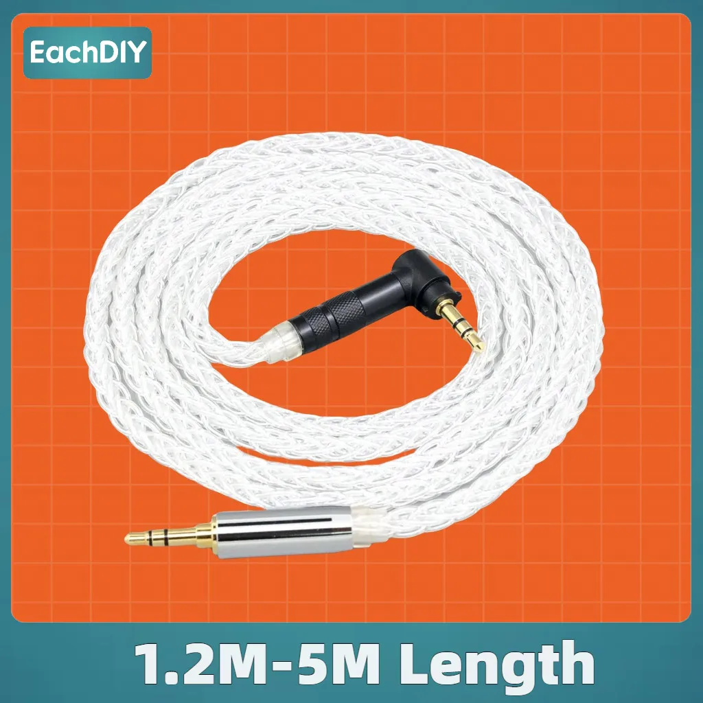 

8 Core Palladium Earphone Headphone Cable For Fostex T50RP Mk3 T40RP Mk2 T20RP Mk2 Dekoni Audio 99% 7n Pure Silver 8497
