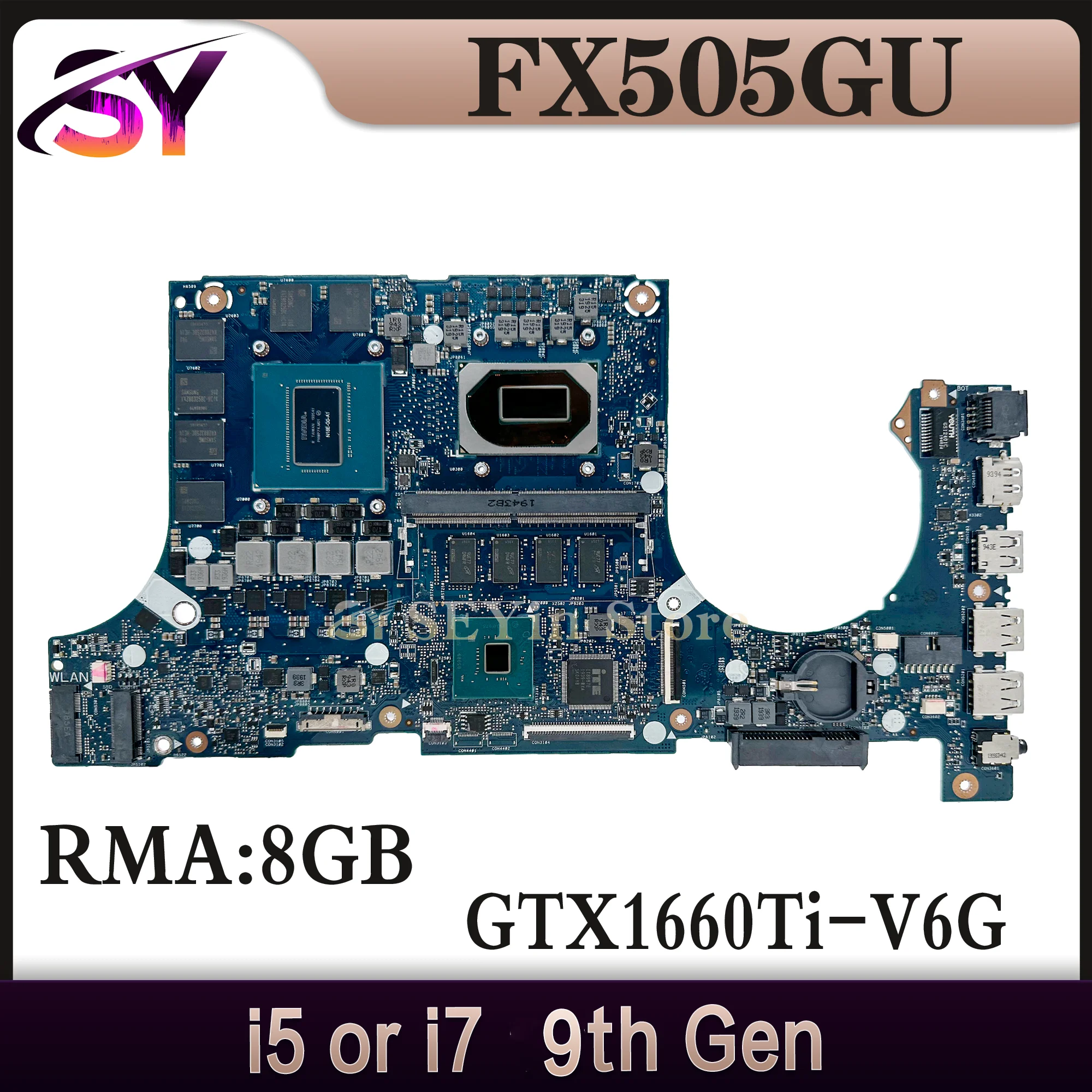 

FX505GU Mainboard For Asus FX505G FX95GU Laptop Motherboard i5-9300H i7-9750H GTX1660Ti-V6G RAM-8GB