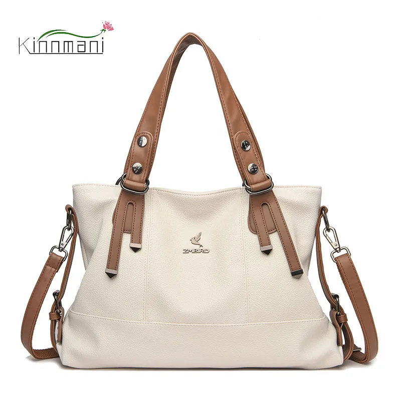 NEW Brands Soft Leather Handbags for Women Vintage Shoulder Tote Bag Luxury Designer Ladies Large Capacity Purse Bags Sac A Main