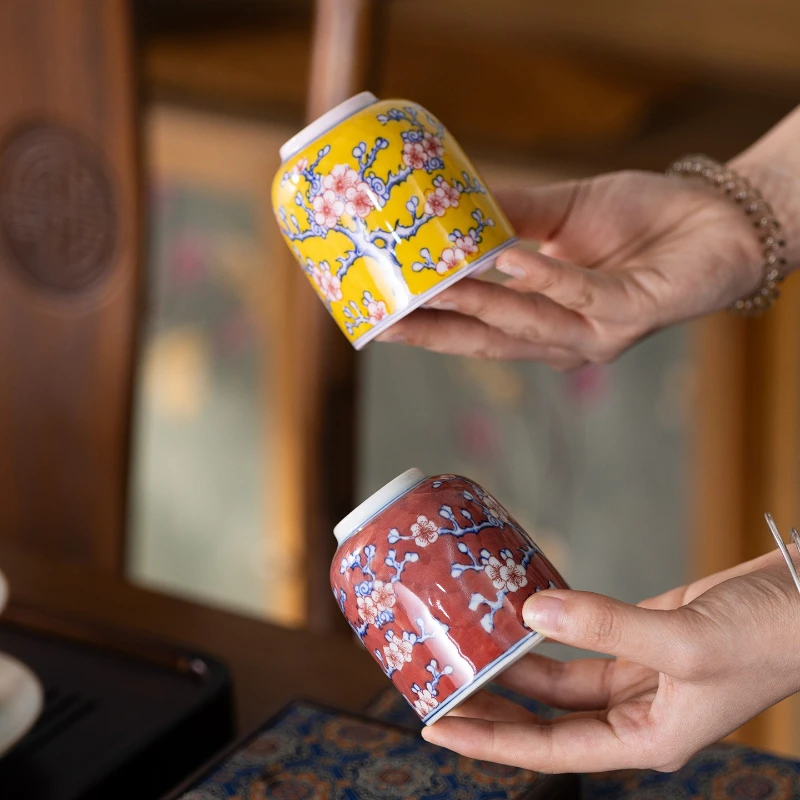 Jingdezhen antique painted ceramic vases,mini ceramic jars,household storage jars,tea ceremony decoration jars,home accessories