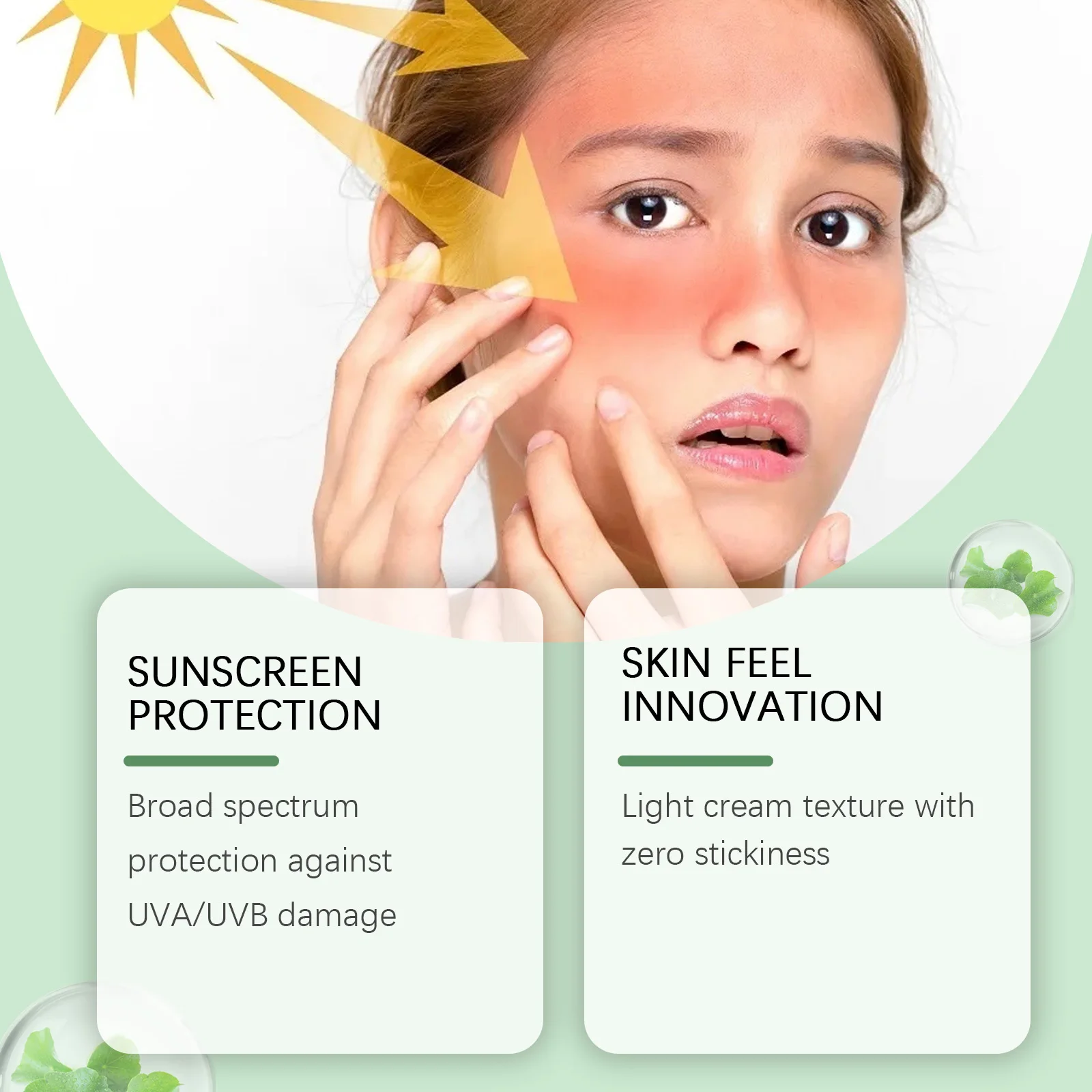 SPF 50 Facial Sunscreen Anti Sunlight Defense UV Rays Improve Dry Prevent Sunburn Summer Waterproof Soothing Centella Sunscreen