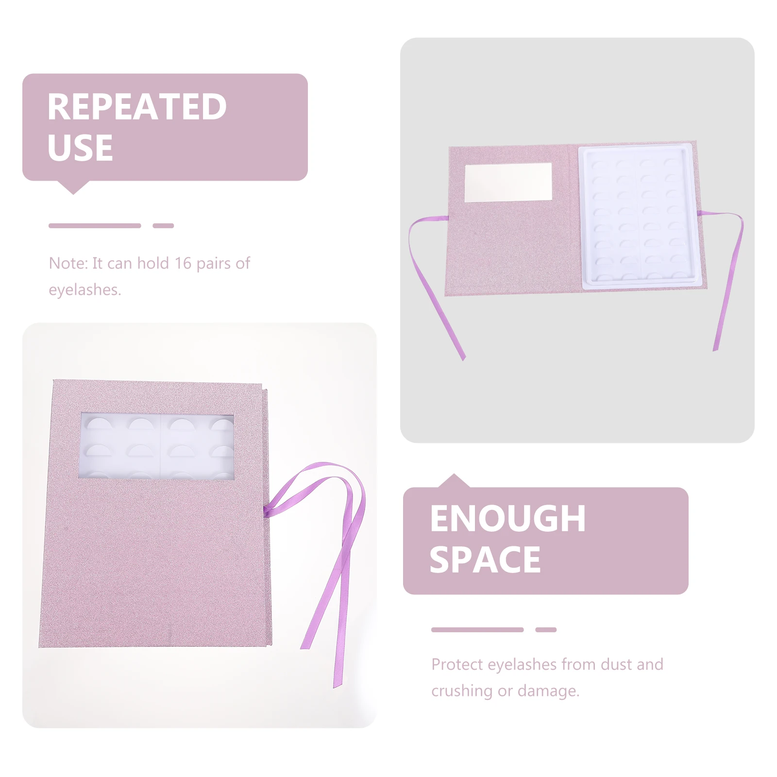 

Eyelash Storage Box Durable False Lash Case Lightweight Paper Material Dustproof Sealing Lash Container For Artificial Eyelashes