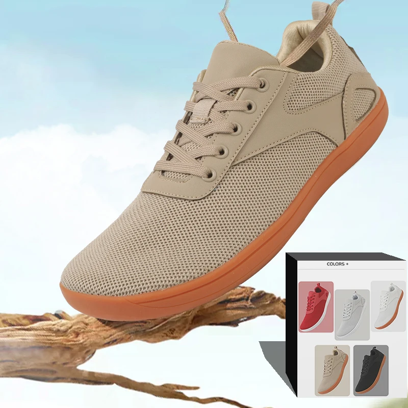 New Men's Wide Barefoot Canvas Sneaker 2024 Fashion Flats Soft Zero Drop Sole Wider Toe Light Weight Fashion Sneakes Large Size