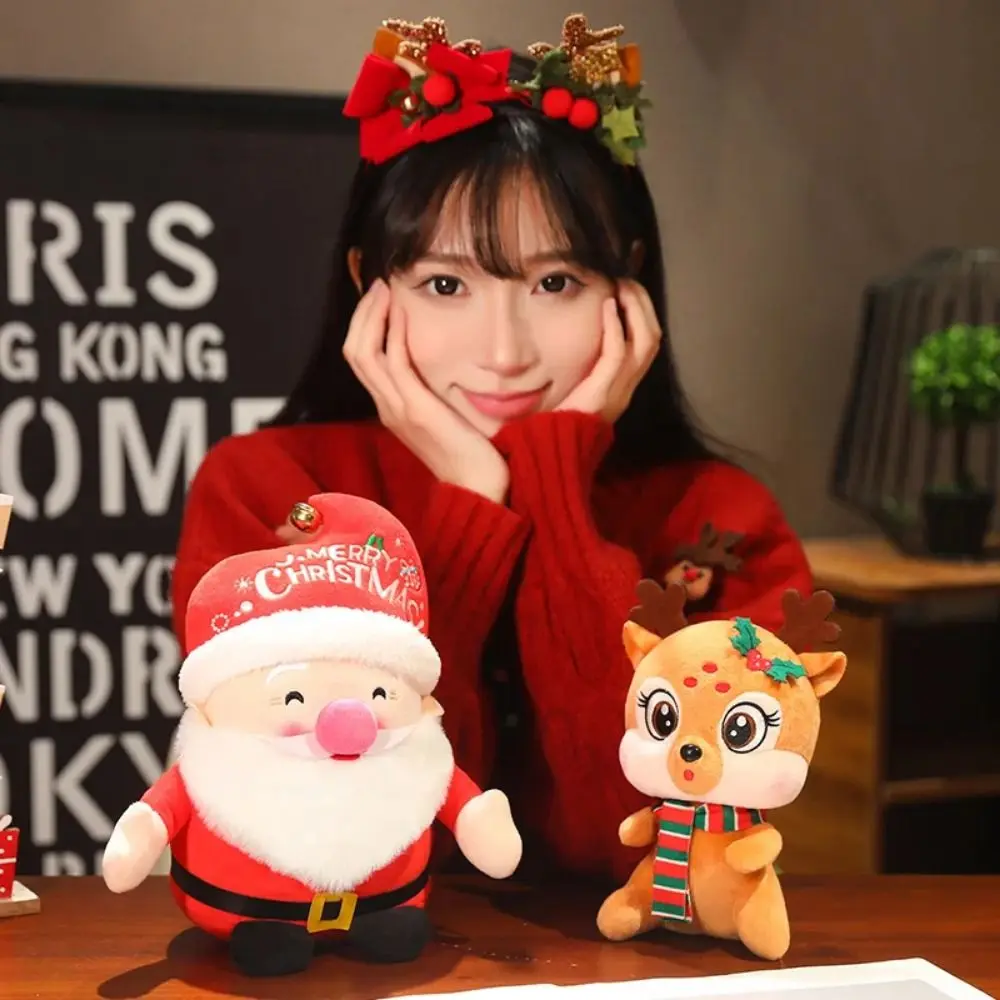 Plush Christmas Stuffed Plush Toys Christmas Tree Super Soft Christmas Reindeer Doll Lovely Cute Santa Claus Plush Dolls Baby