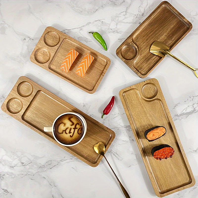 

Деревянный поднос для чая, кофе, фруктовый десерт, блюдо для конфет, деревянный декоративный поднос для хлеба, закусок, торта, еды, посуда