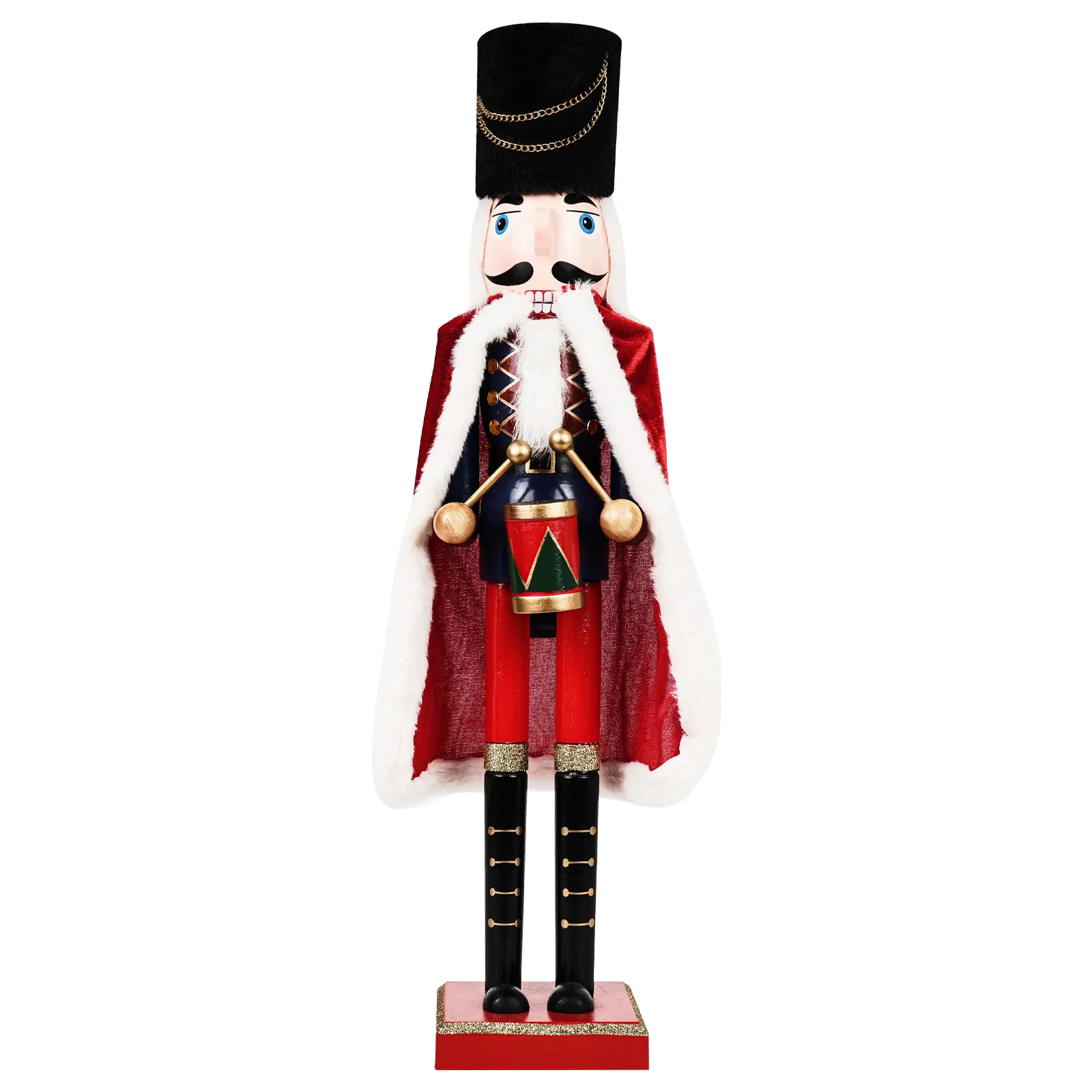 

Christmas Nutcracker Soldiers with Red Capes, Wooden Puppets for Christmas Party Decor, Handmade Wooden Crafts for Holiday Decor