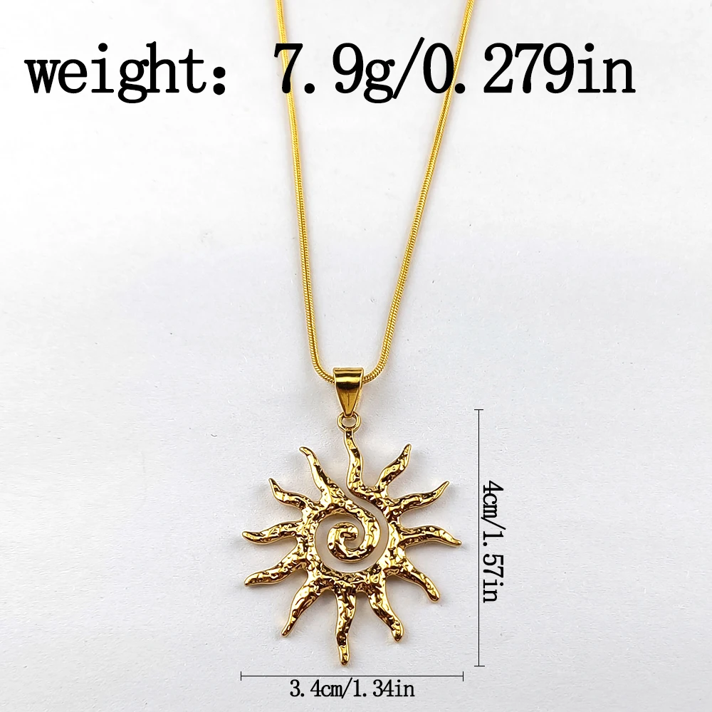 New Vintage Stainless Steel Alloy Drop Necklace Hoop Earrings for Women Tarnish Resistant Charm Jewelry Set Fashion Pendant