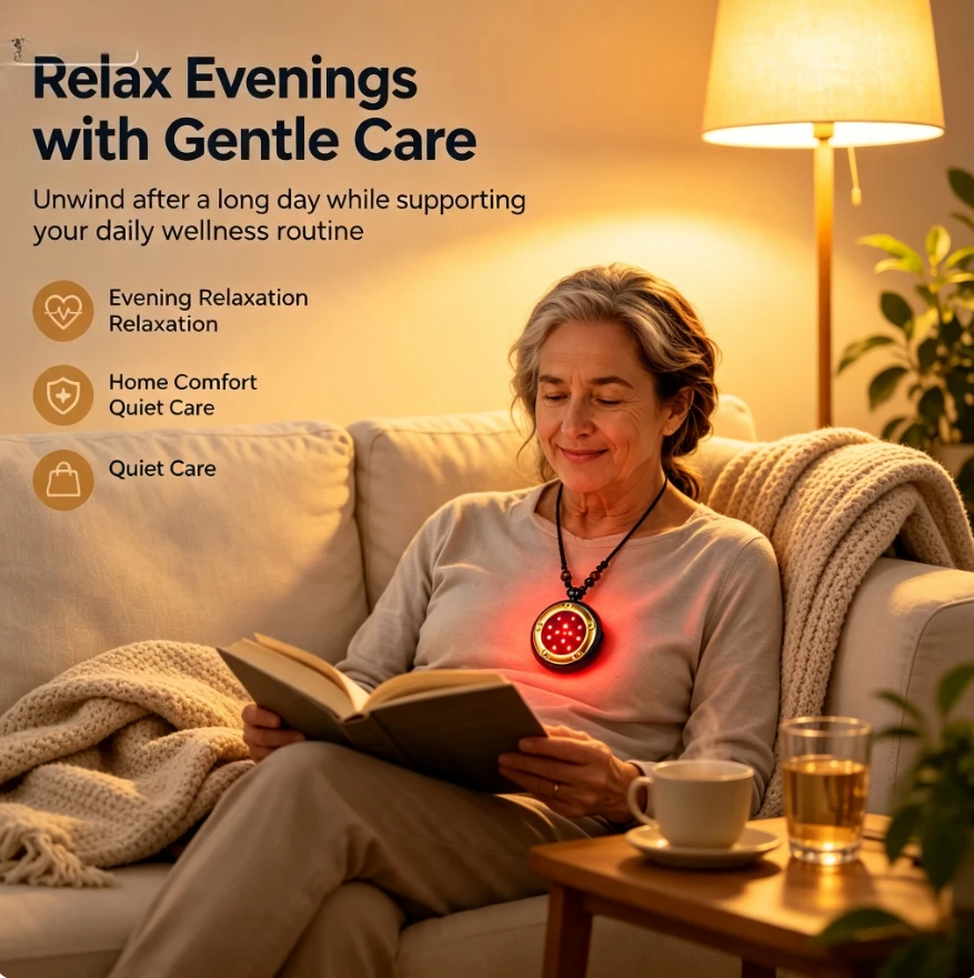 650nm Semiconductor Heart Laser Pendant – Improve Circulation & Relieve Angina for Elderly Health Device