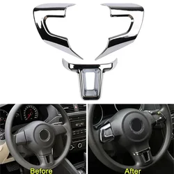 Chrome Car Steering Wheel Sticker Cover Sequin Trim For Golf 6 MK6 MK5 Practical Accessories For Vehicles