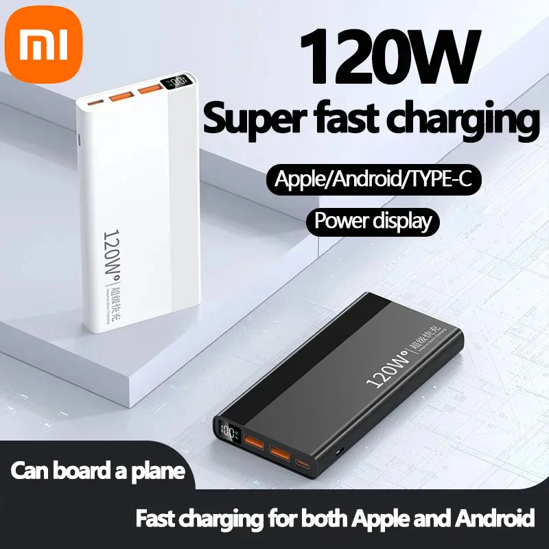 Xiaomi Power Bank 100000mAh Power Bank 120w Fast Charging Compatible with Android and iPhone Two-way Fast Charging Fast Shipping