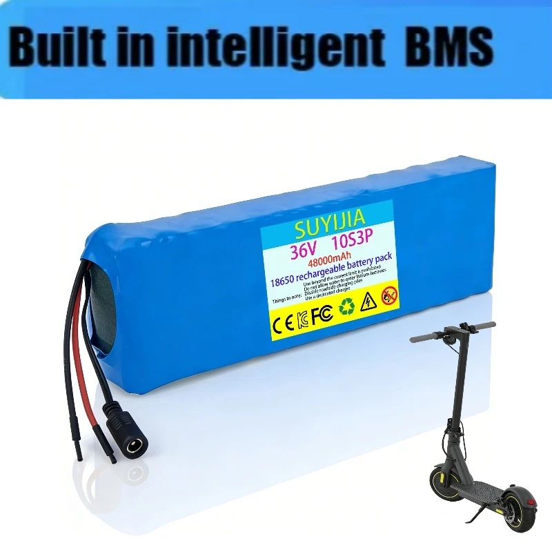 10S3P 36V 48000mAh 18650 batería de litio recargable 1000W fuente de alimentación para bicicleta eléctrica Scooter vehículo BMS