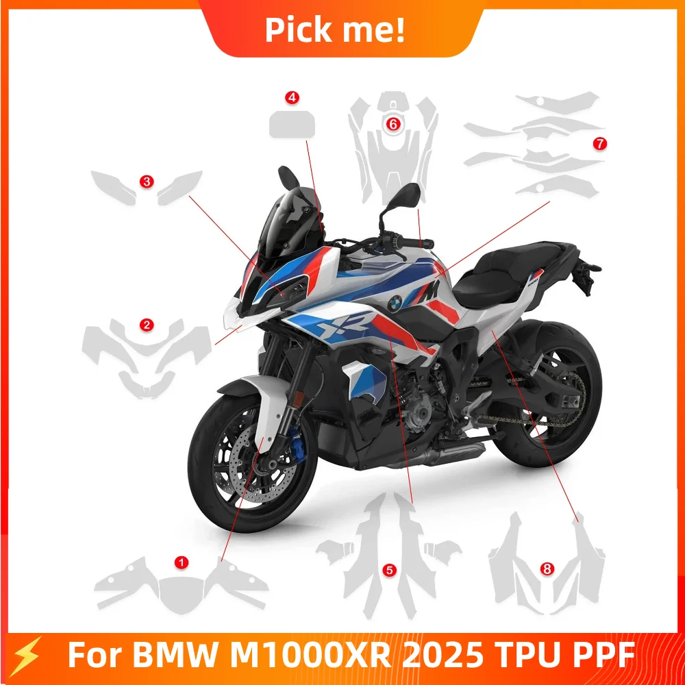 2025NEW! For BMW M1000XR 2025 PPF TPU Motorcycle Paint Protection Film Full Body Kit Self Healing Anti Scratch Protective Cover