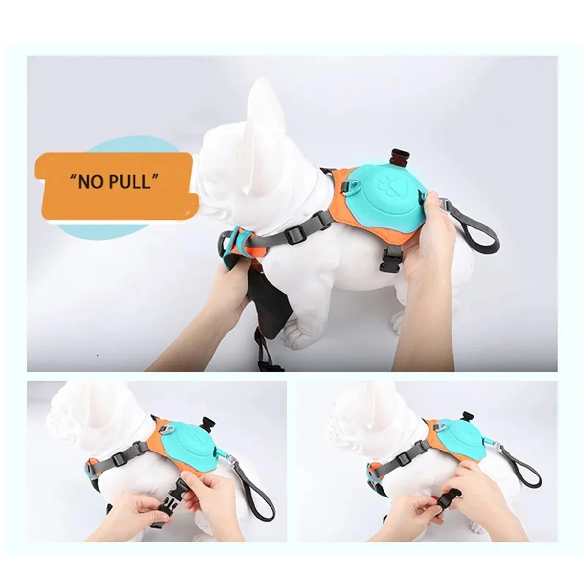 Pettorina per cani 2 In 1 senza trazione con guinzaglio retrattile, funzione di impatto automatico Anti scoppio, gilet per cani traspirante regolabile, S