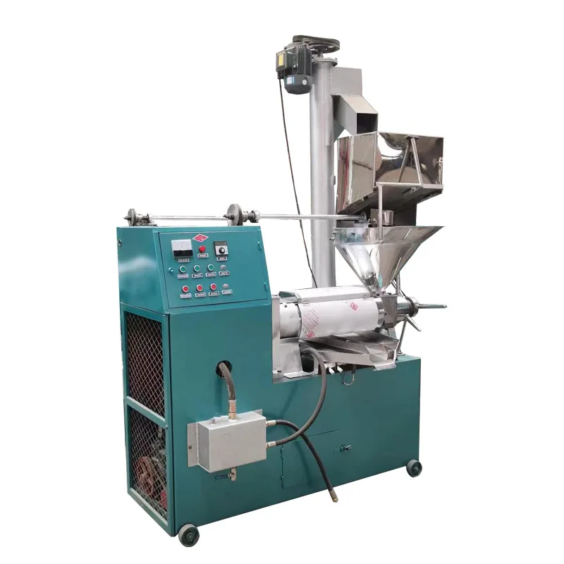 

Spiral hot and cold double press oil squeezer Automatic peanut rapeseed flaxseed spiral large and small workshop oil squeezer