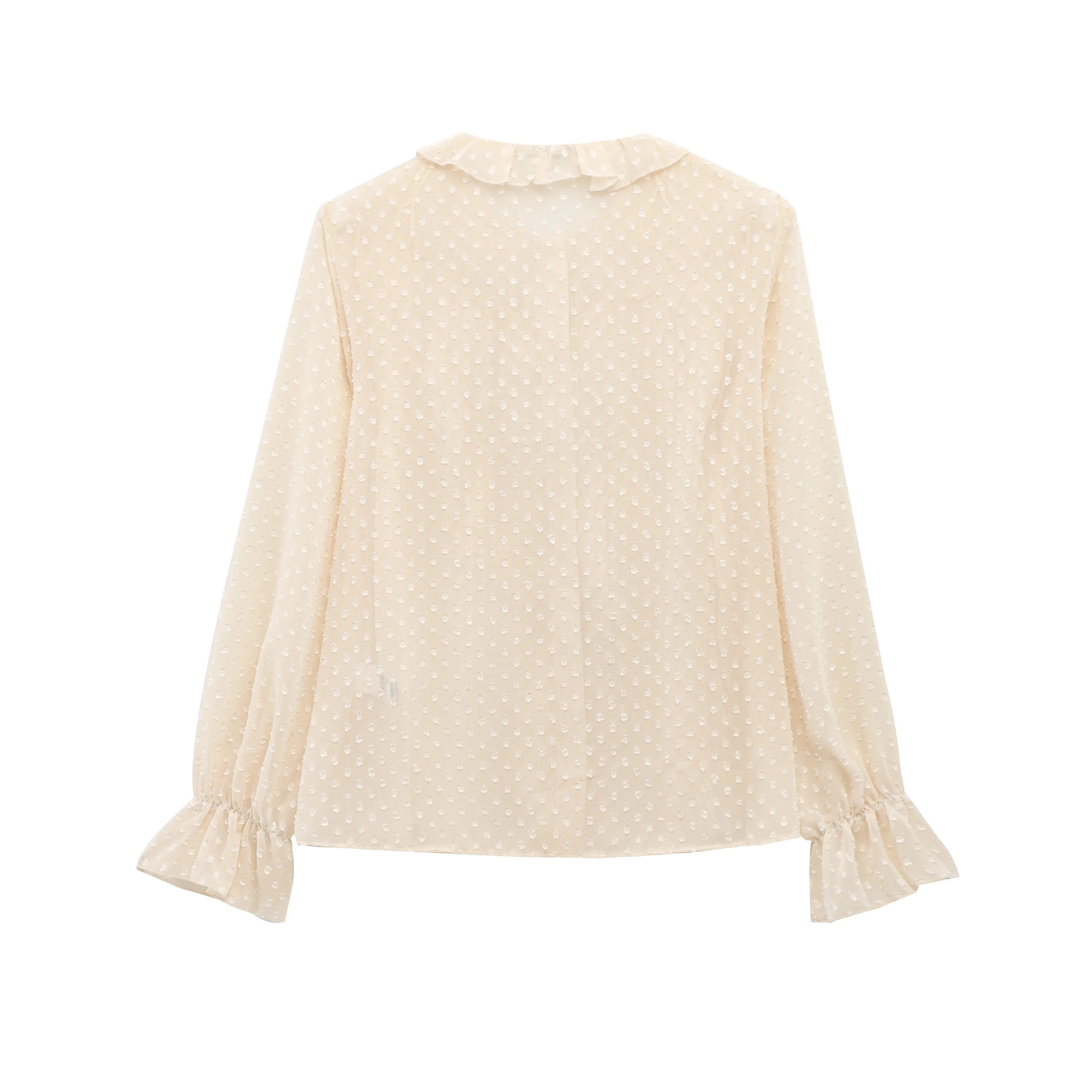 Tops elegantes Vintage de manga larga para mujer, blusas elegantes de poliéster con volantes escalonados, Tops informales 2275713