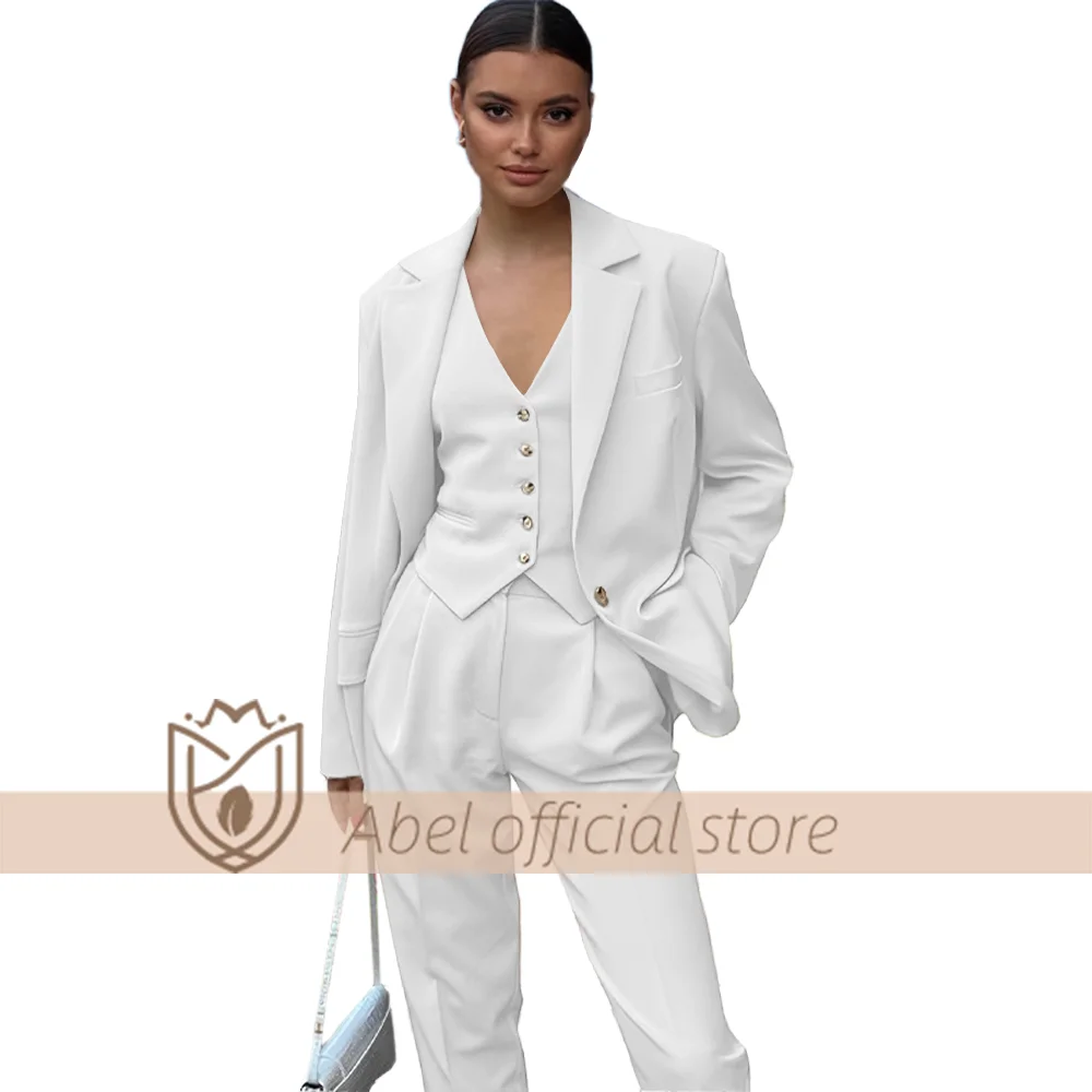 Conjunto de traje de 3 piezas para mujer (+ Pantalones chaleco chaqueta +), adecuado para ocasiones formales de oficina, traje elegante personalizado