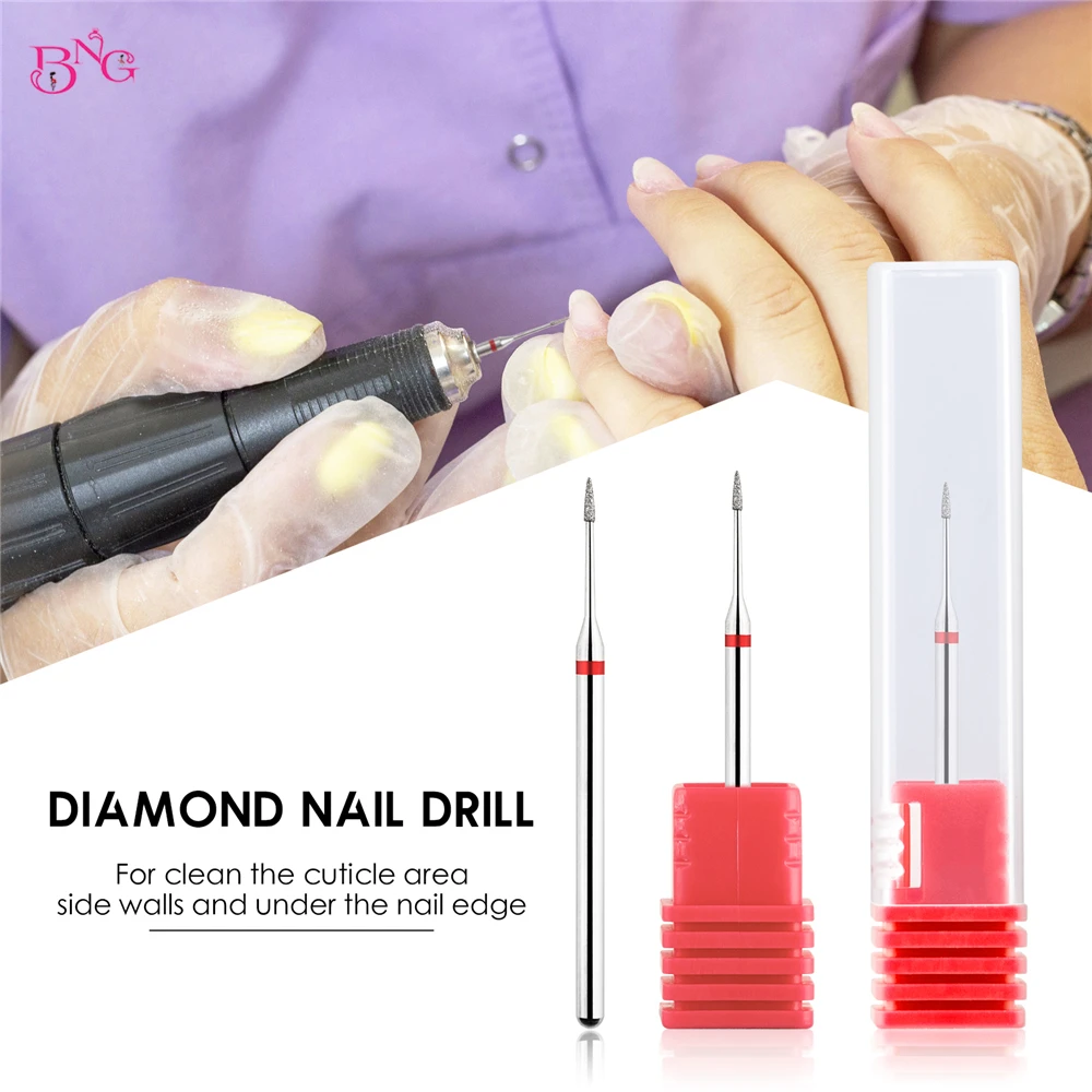 Brocas de cutícula pequenas para unhas, segurança profissional, broca de unha limpa para pele morta, ferramentas de manicure, diamante, 3 pol, 32 pol