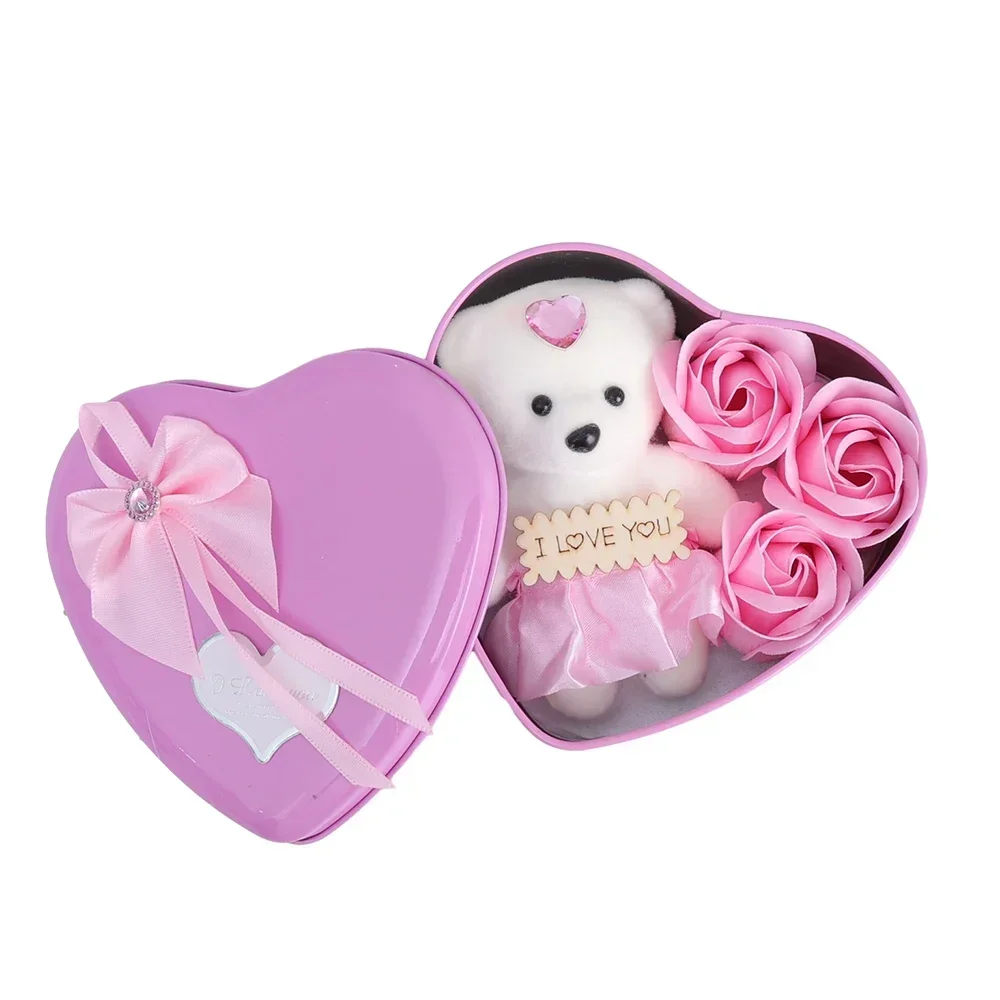 Bär Seife Rose Geschenkbox Valentinstag Blume Liebe Box Bären Blumenstrauß Hochzeit Geburtstag Home Party Dekoration – Detail 9