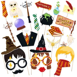 25 pz/set Harry Potter tema festa di compleanno oggetti di scena per foto strani cappello da mago decorazione per feste magiche forniture per foto puntelli per cosplay