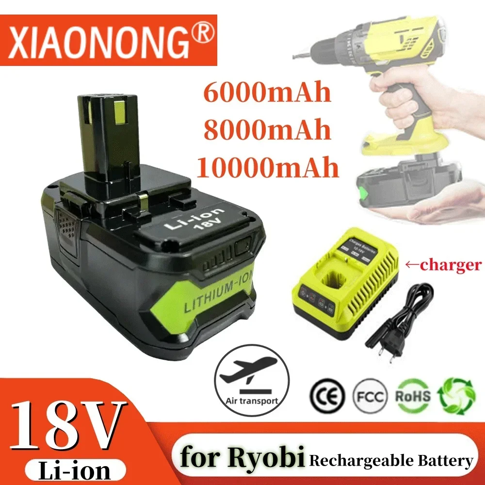 

for Ryobi 18V 6000/8000/10000mAh High Capacity Lithium Battery ONE P102 p103 P104 P105 P107 Cordless Power Tools