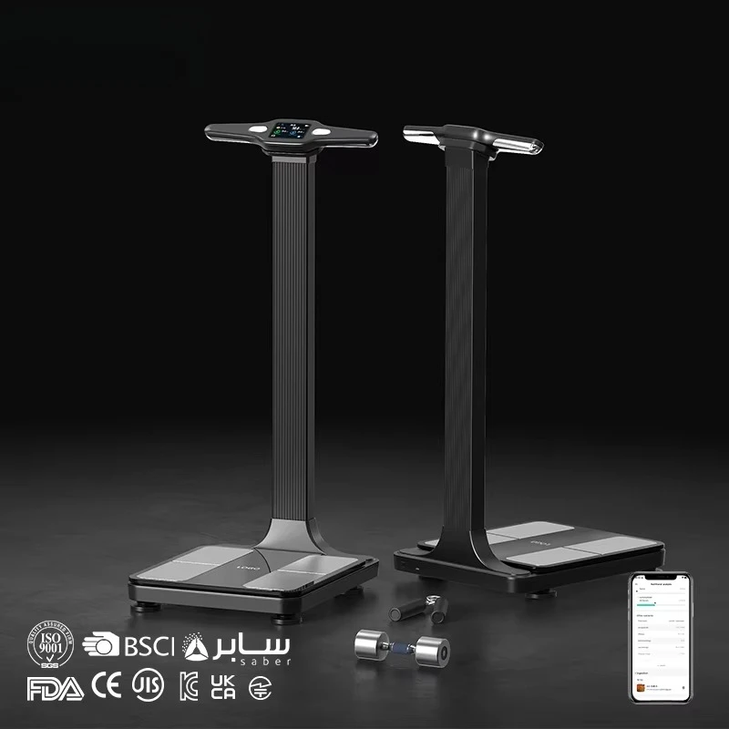 Balance d'analyse de composition corporelle intelligente unique à double fréquence d'électrode WIFI 8 avec rapport