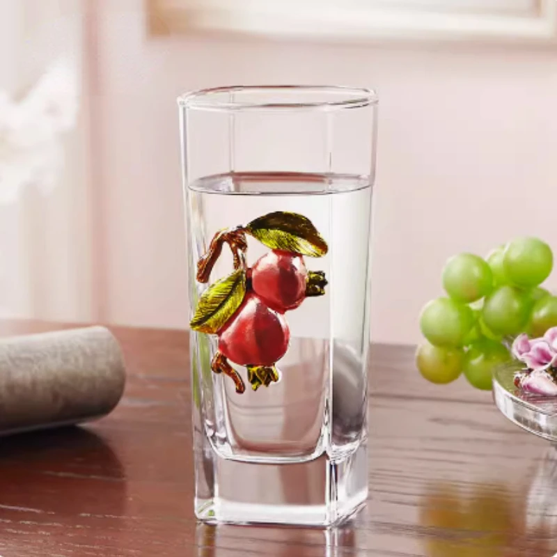 

Enamel Colored Glass Cup Wind Household Heat-resistant Tea Cup Brewing Tea Cup Milk Cup Flower Water Cup Female Breakfast Cups