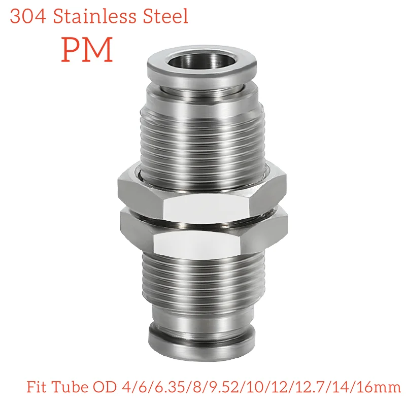 

Подходит для трубки, наружный диаметр 4/6/6,35/8/9,52/10/12/12,7/14/16 мм, фитинг для воздушной пневматической трубки из нержавеющей стали 304, быстрый разъем