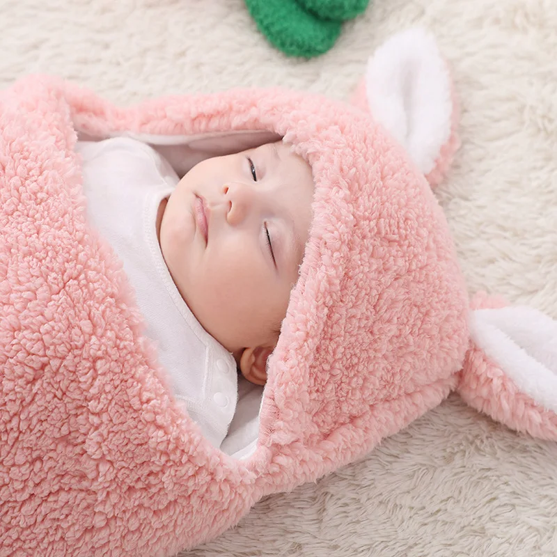 Newborn Baby Sleeping Bag Baby Swaddle Wrap Blanket Adjustable Soft Cotton Infant Wearable Blanket Warm Fleece Newborn Bedding