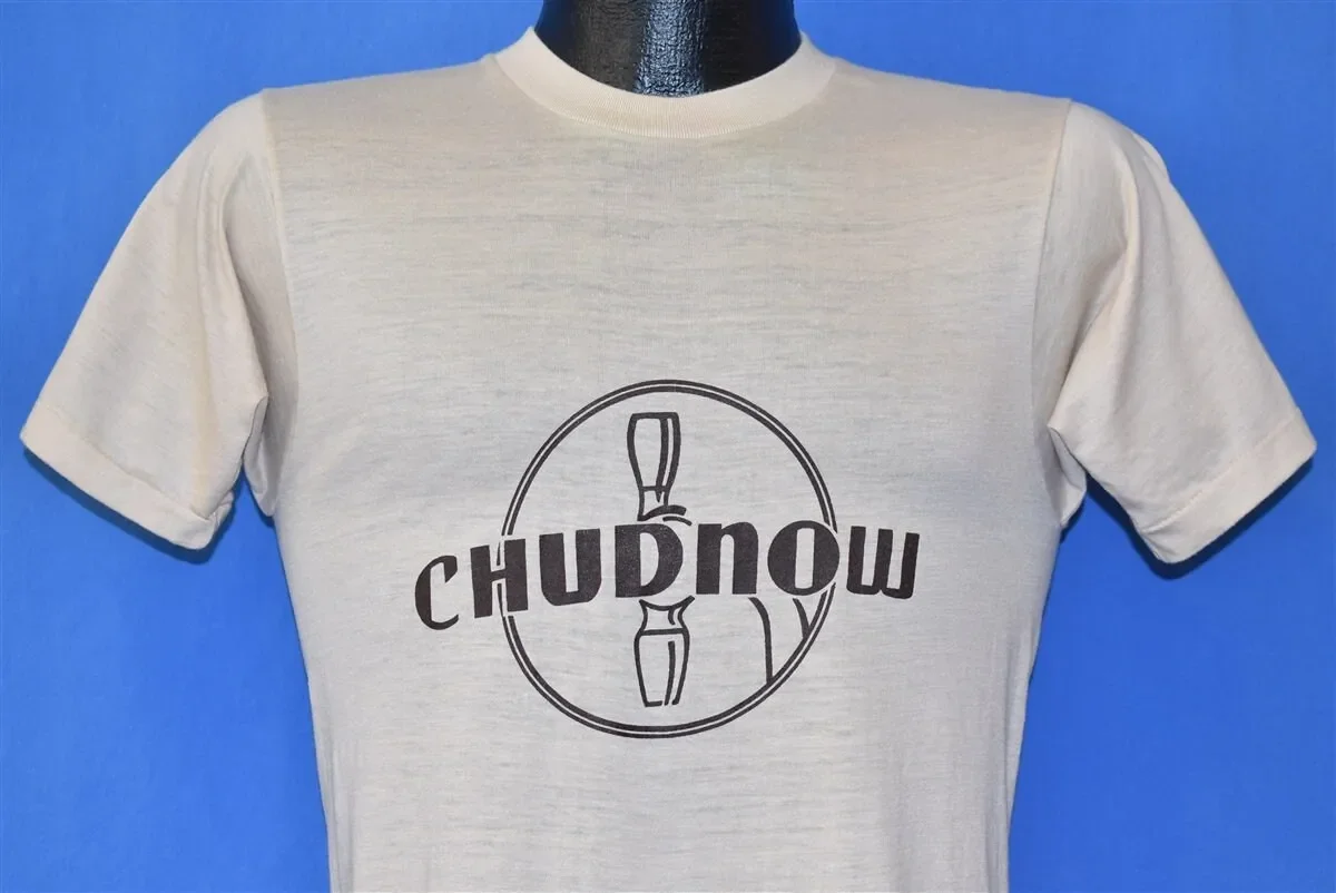 80s Chudnow Soda Drink Fountain Logo Dispenser Beige T Shirt Small