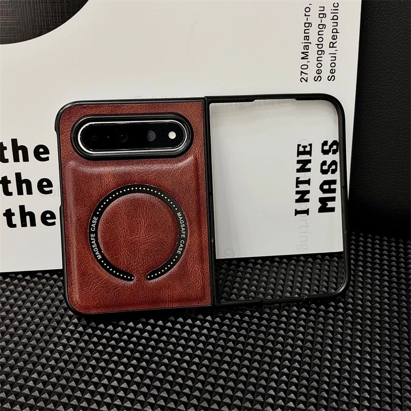 Coque For iPhone Duo 5G Magnetic Phone Case Leather Protection Back Cover For APPLE Fold Ultra Wireless Charger For Magsafe Case
