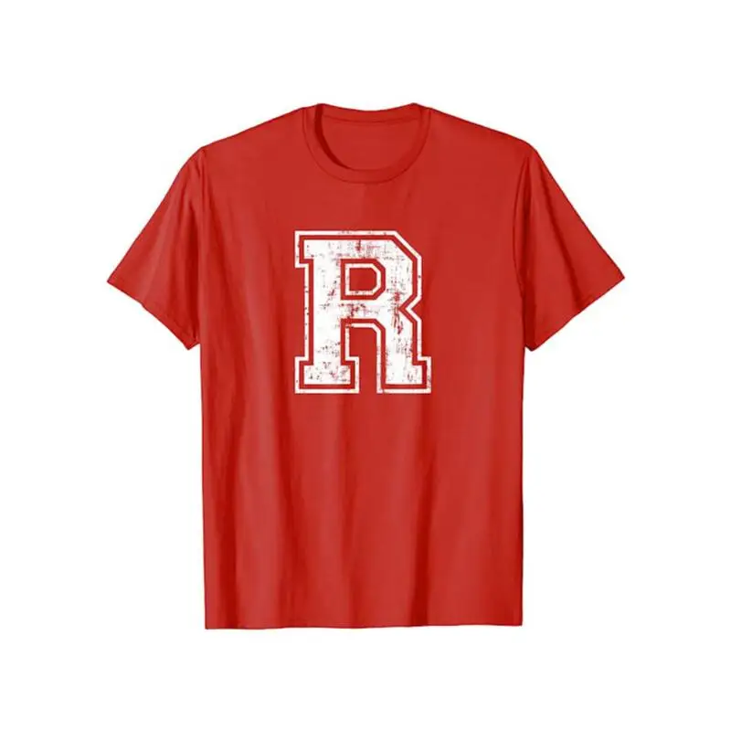 Varsity A To Z Alphabet Letter Initial Uppercase Distressed Font Sports Team T shirt