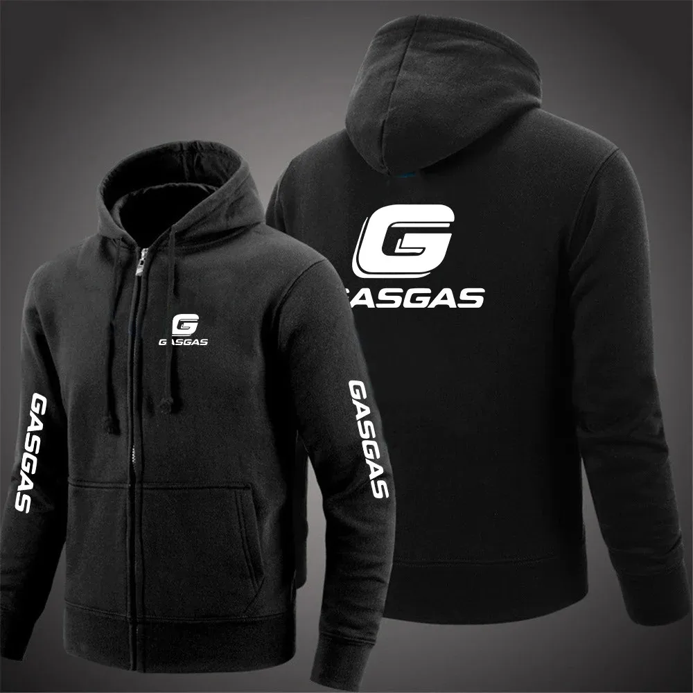 Motorcycles GasGas Printed Sweatshirts New Autumn Mens Hoodies Classic Fashion Male Long Sleeve Solid Color Padded Zipper Jacket