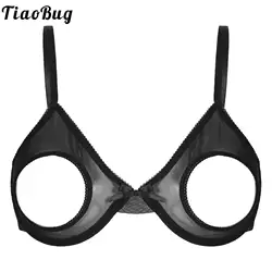 Women's Sexy Open Nipple Bra Underwear Sheer Mesh Push Up Underwired Shelf Bra Unlined Bralette Bra Tops Open Cups