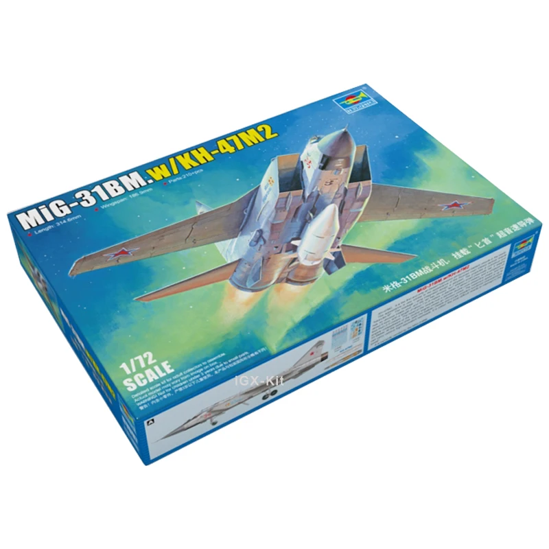 

Trumpeter 01697 1/72 Russian Mig31 Mig-31 Mig-31BM W/KH-47M2 Foxhound Fighter Plane Plastic Assembly Model Toy Gift Building Kit