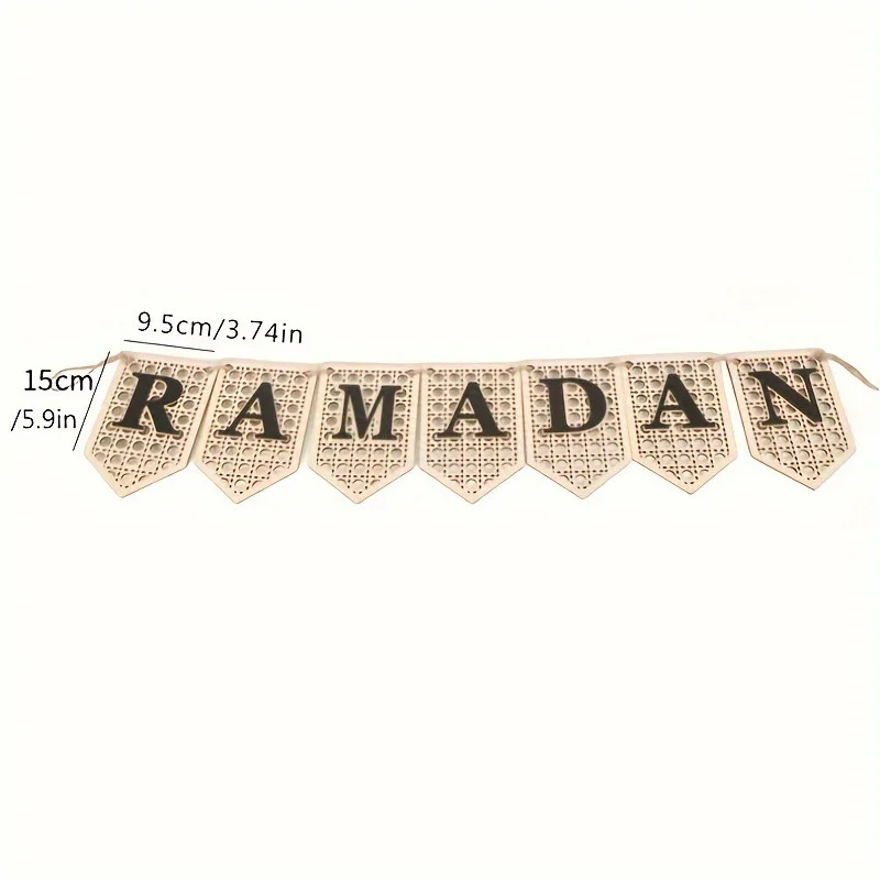 

Eid Al-Fitr Ramadan Mubarak Wooden Banner - Decorative Banner for Muslim Party Celebrations Mosque Hanging Wall Home Decor Craft