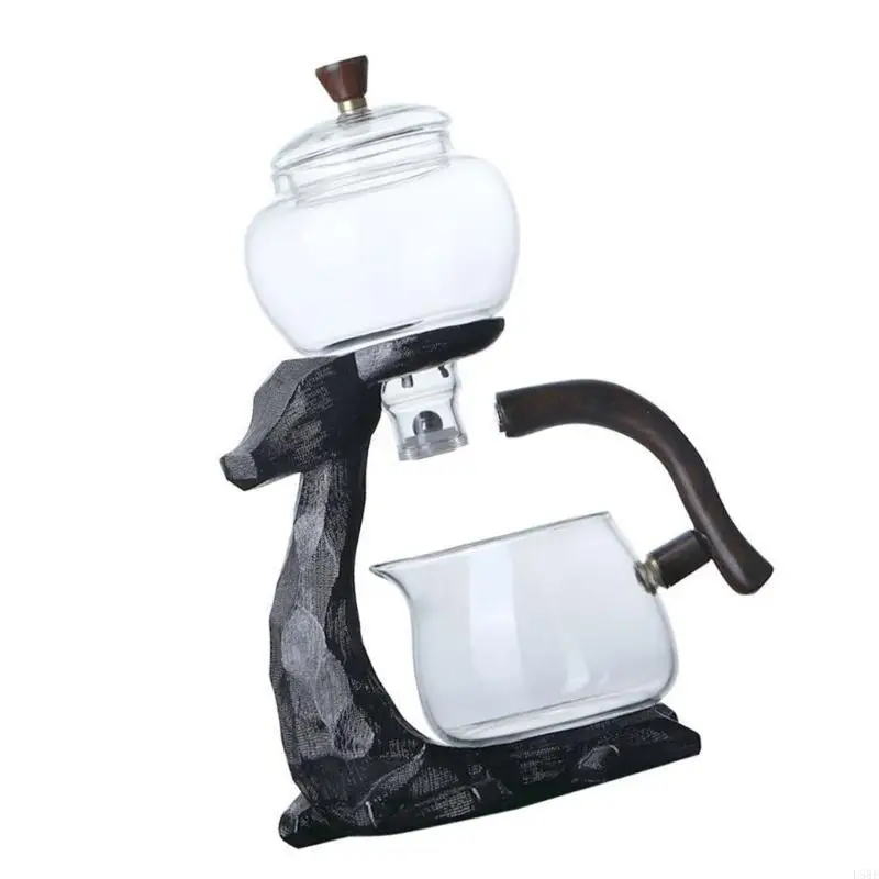 

Automatic Glass Teas Kettle with Easy to Use Infuser Transparent Teas Set Heat Resistant Teapot for Household Use L5BE