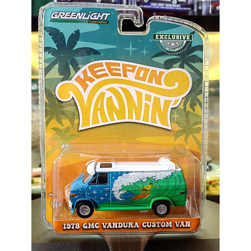 Greenlight 1:64 Vannin 1978 GMC Ventura Custom Van Surf Livery Series Alloy Car Die Casting Model Collect Ornaments