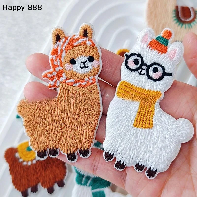 

6 милых мультяшных нашивок с ламами для самостоятельного пришивания — идеально подходят для украшения одежды, сумок или ремонта небольших разрывов ткани.