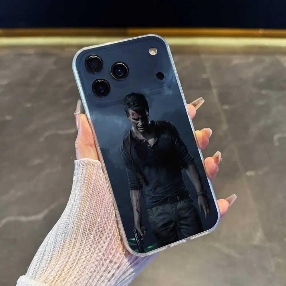 Custodia per telefono S-Sic Parvis M-Magna U-Uncharted iPhone 17,16,15,14,13,12,11 Pro,Max,Plus,X,XS,XR,SE4,E Mini Cover morbida trasparente