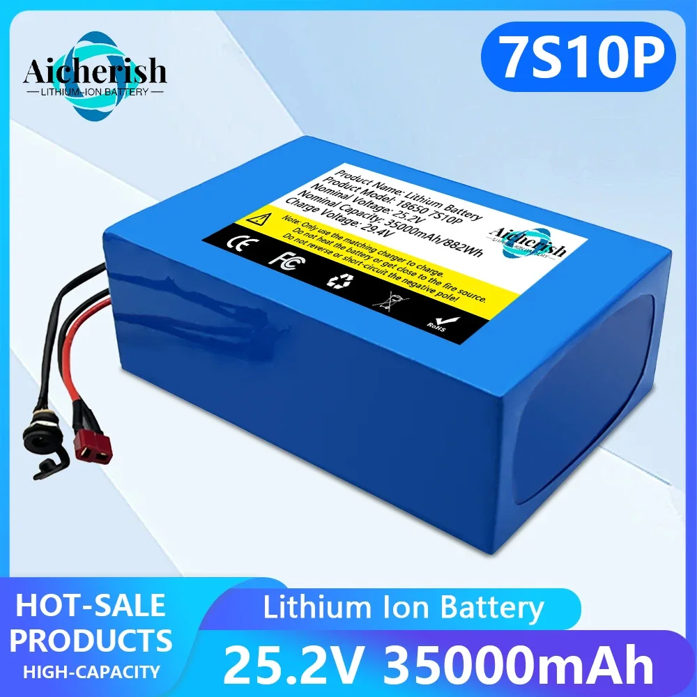 

24V 7S10P 35Ah 18650 Lithium Ion Battery Pack With Charger is Applicable To Electric Bicycle Wheelbarrow Wheelchair Motor