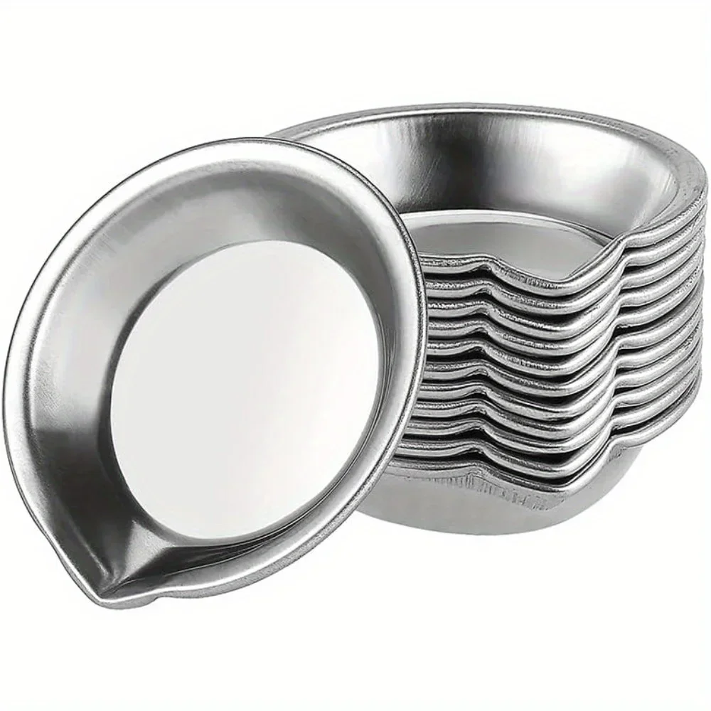 5/10/20pcs Durable Stainless Steel Paint Palette Set,Round Mixing Trays for Artists - Metal Art Supplies for Home and School Use