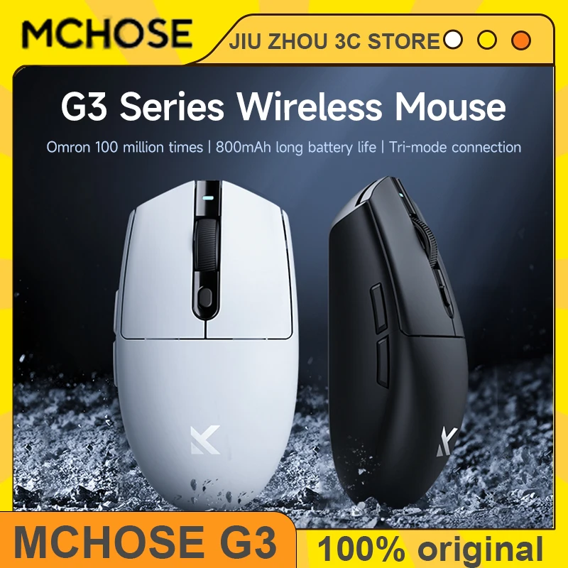 MCHOSE G3 Wireless Mouse PAW3311 1K 800mAh 130h Bluetooth Three Mode 68g Lightweight PC Gaming Esports Office Mouse Custom Gift