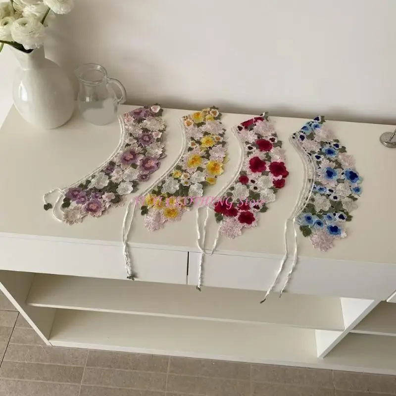 n5kf-レースかぎ針編みショルダーラップフェイクカラー通気性春ショール装飾首輪さまざまな機会音楽フェスティバル