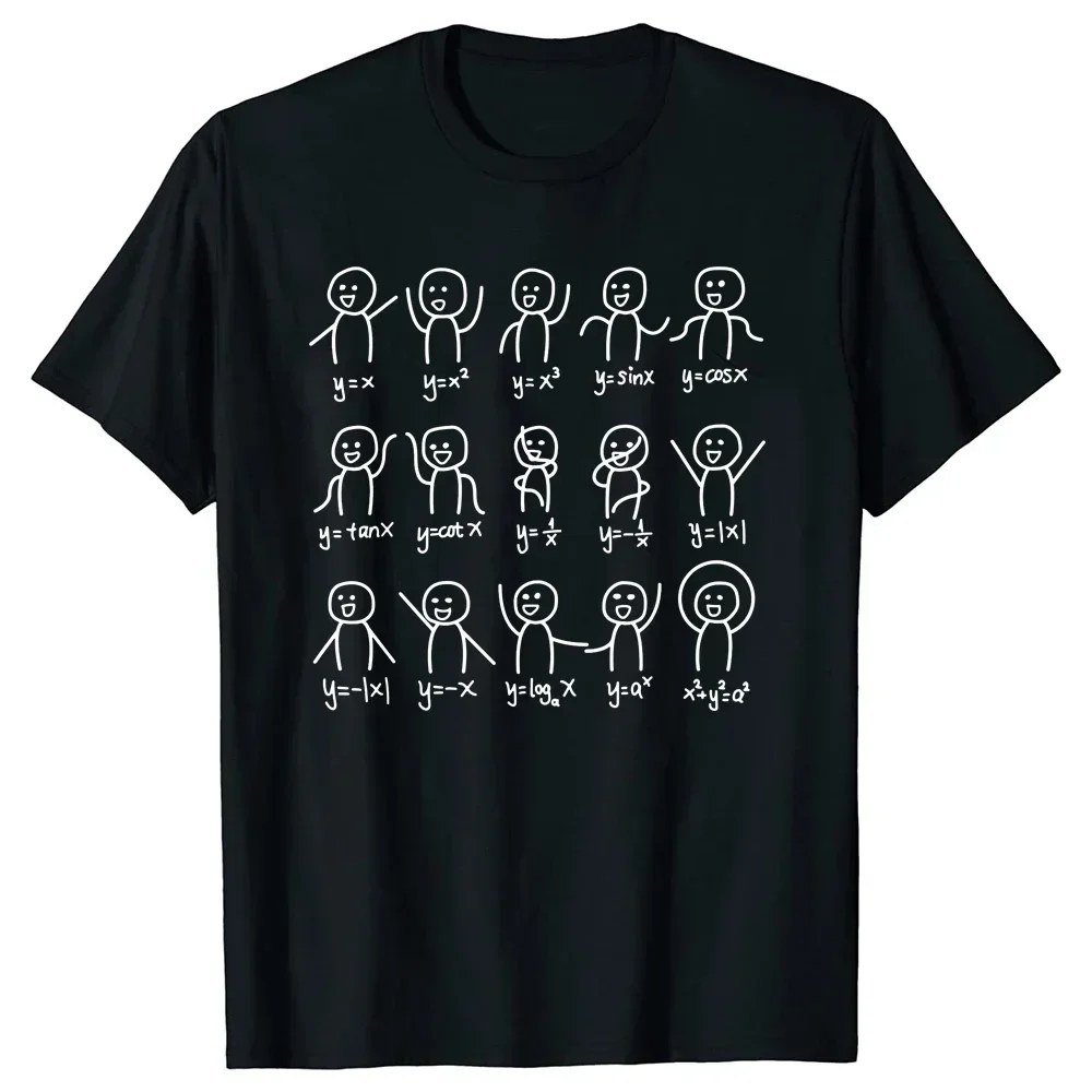 Camiseta engraçada masculina de equações matemáticas, streetwear gráfico, estilo manga curta, roupas novas, figuras de álgebra, presente de aniversário