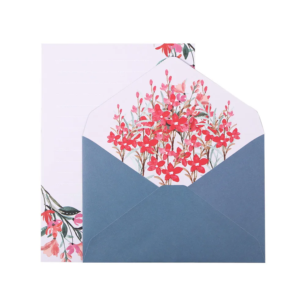 School Supplies Stationery Wedding Birthday Party Invitation Gift Writing Paper Flowers Envelope Greeting Card Letter Paper